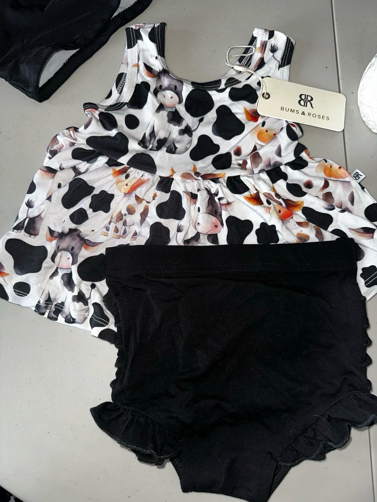 Bums & roses cow bummie set