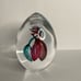 Artcristal Bohemia Glass Paperweight Egg Shape Decor Blue / Pink / Red