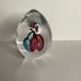 Artcristal Bohemia Glass Paperweight Egg Shape Decor Blue / Pink / Red