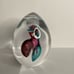 Artcristal Bohemia Glass Paperweight Egg Shape Decor Blue / Pink / Red