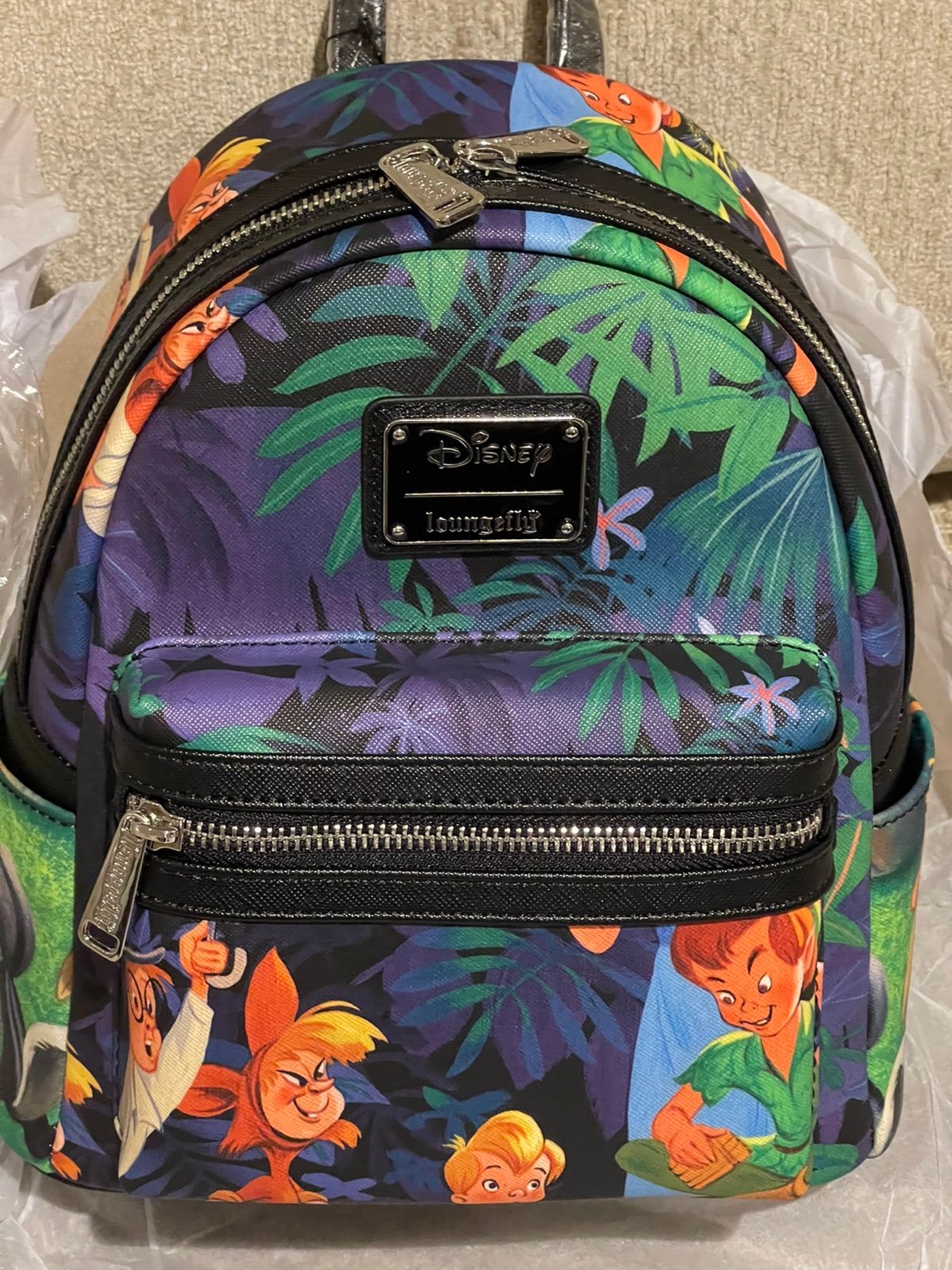 Loungefly Peter Pan Scenes Print Faux Le