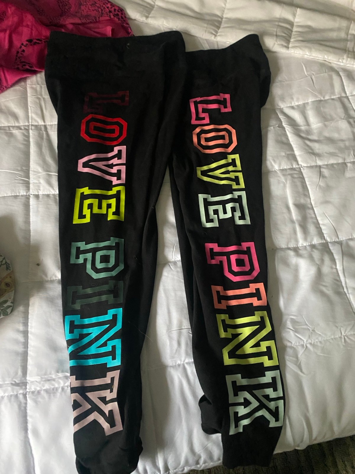 PINK 2 pairs rainbow high waist Yoga M