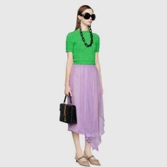 Unused Gucci Silk Slit Skirt 38