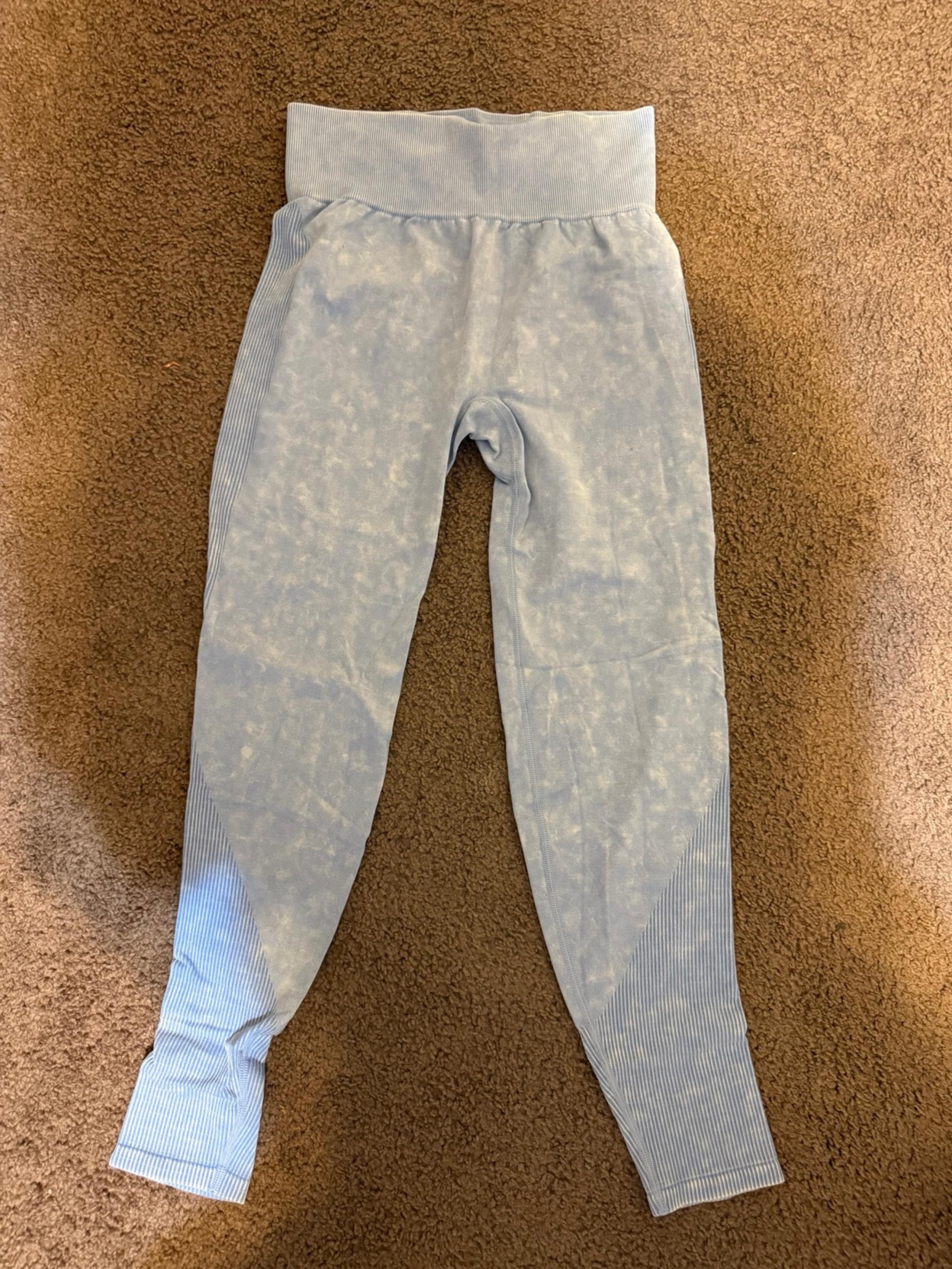 Women’s Medium Blue Tye-Dye Victorias Secret PINK Workout Tights Leggings