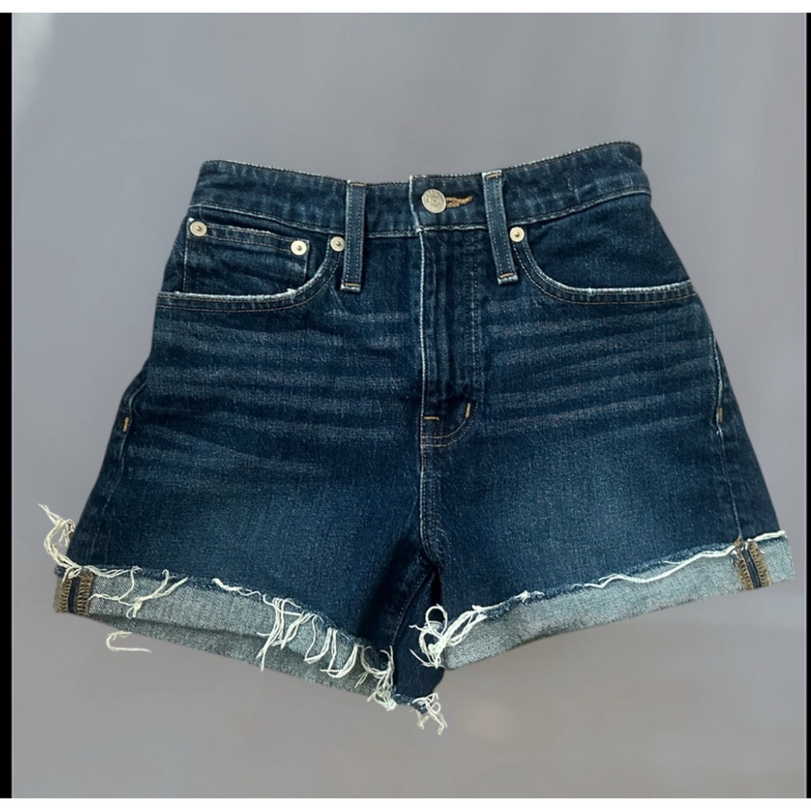 Women's Madewell Denim High Rise Cuffed Shorts Size 24 Blue