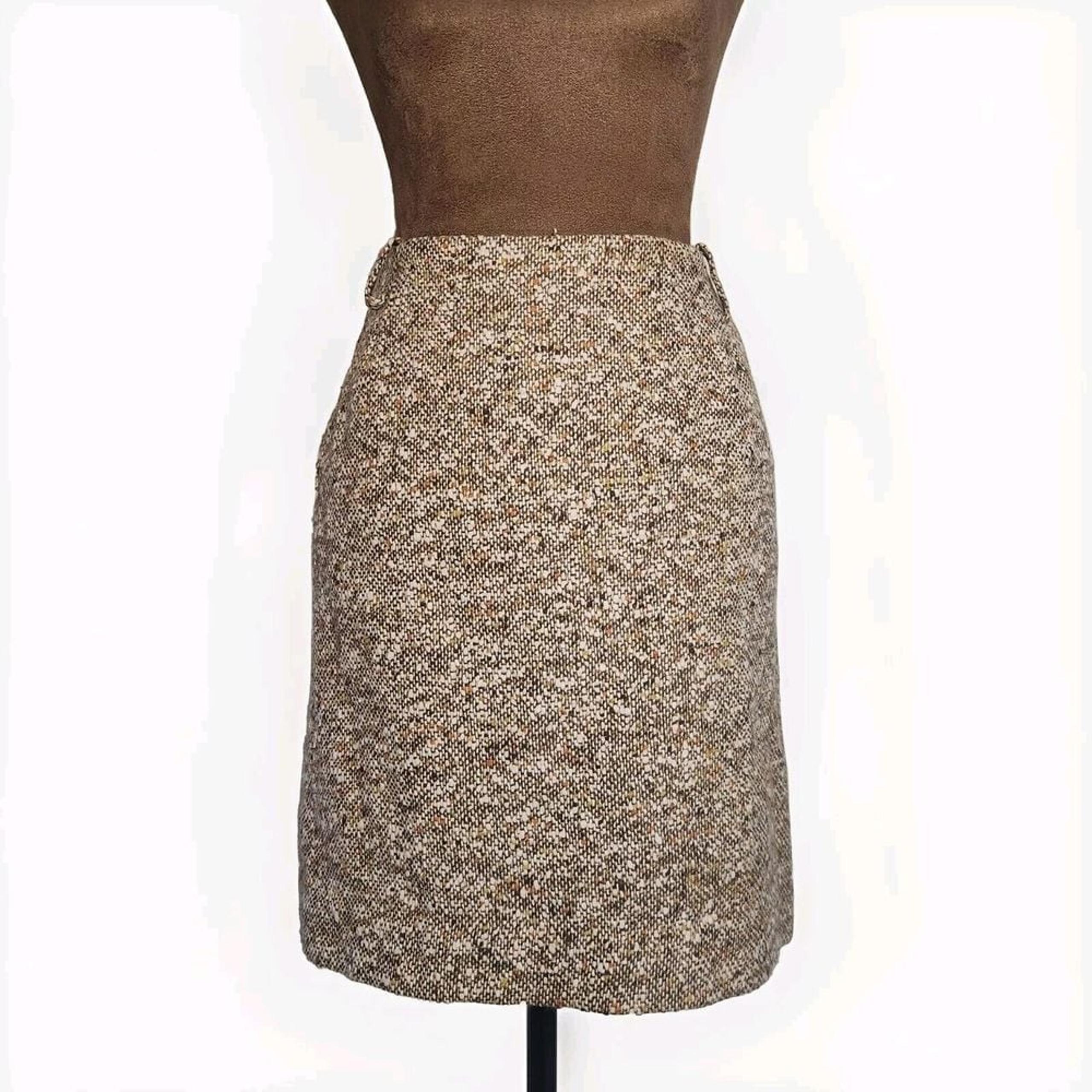 Vintage 1950's Skirt Tami San Francisco Pencil Wool Tweed 24" Waist Lined
