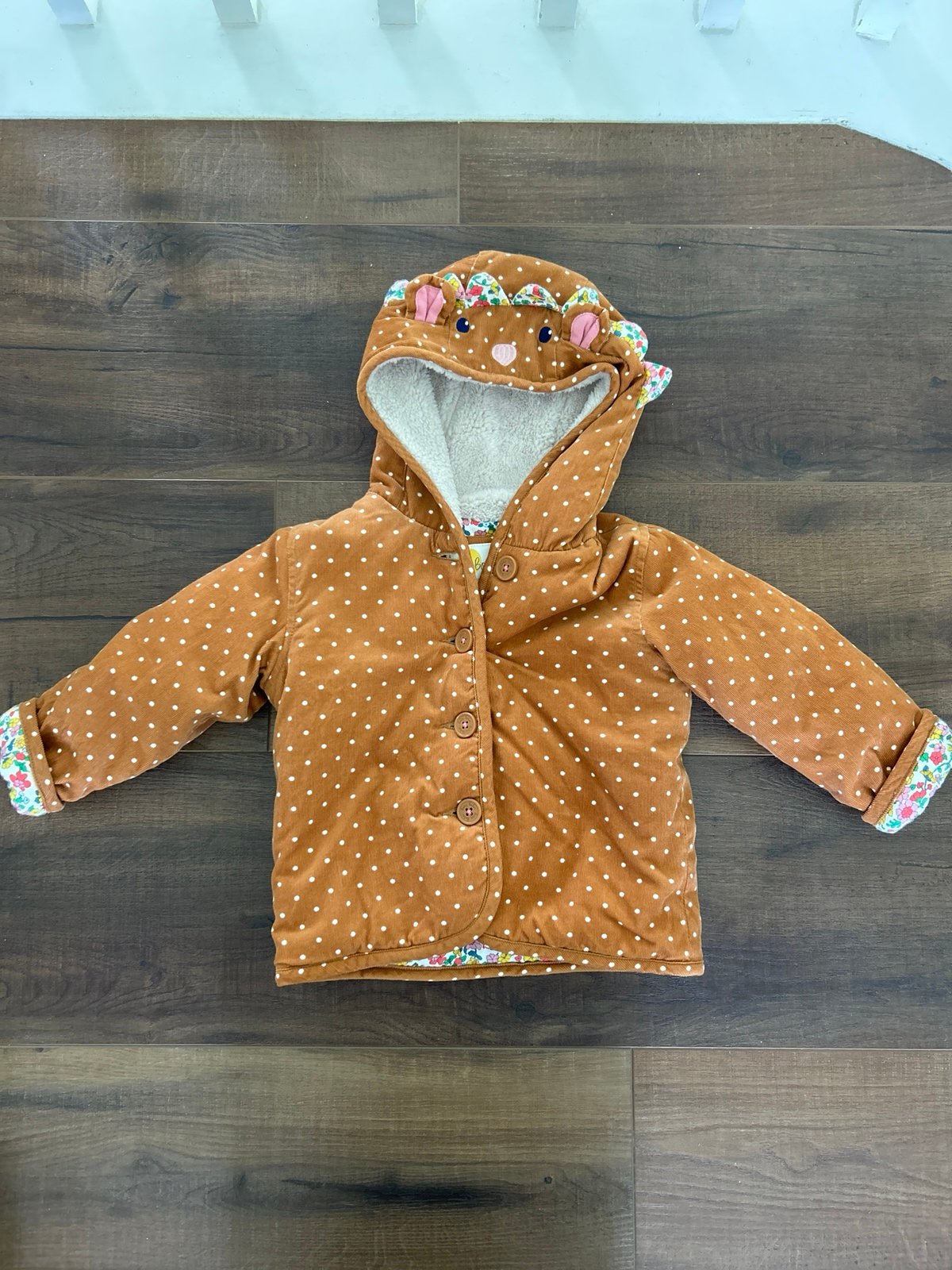Baby Boden hedgehog cord coat