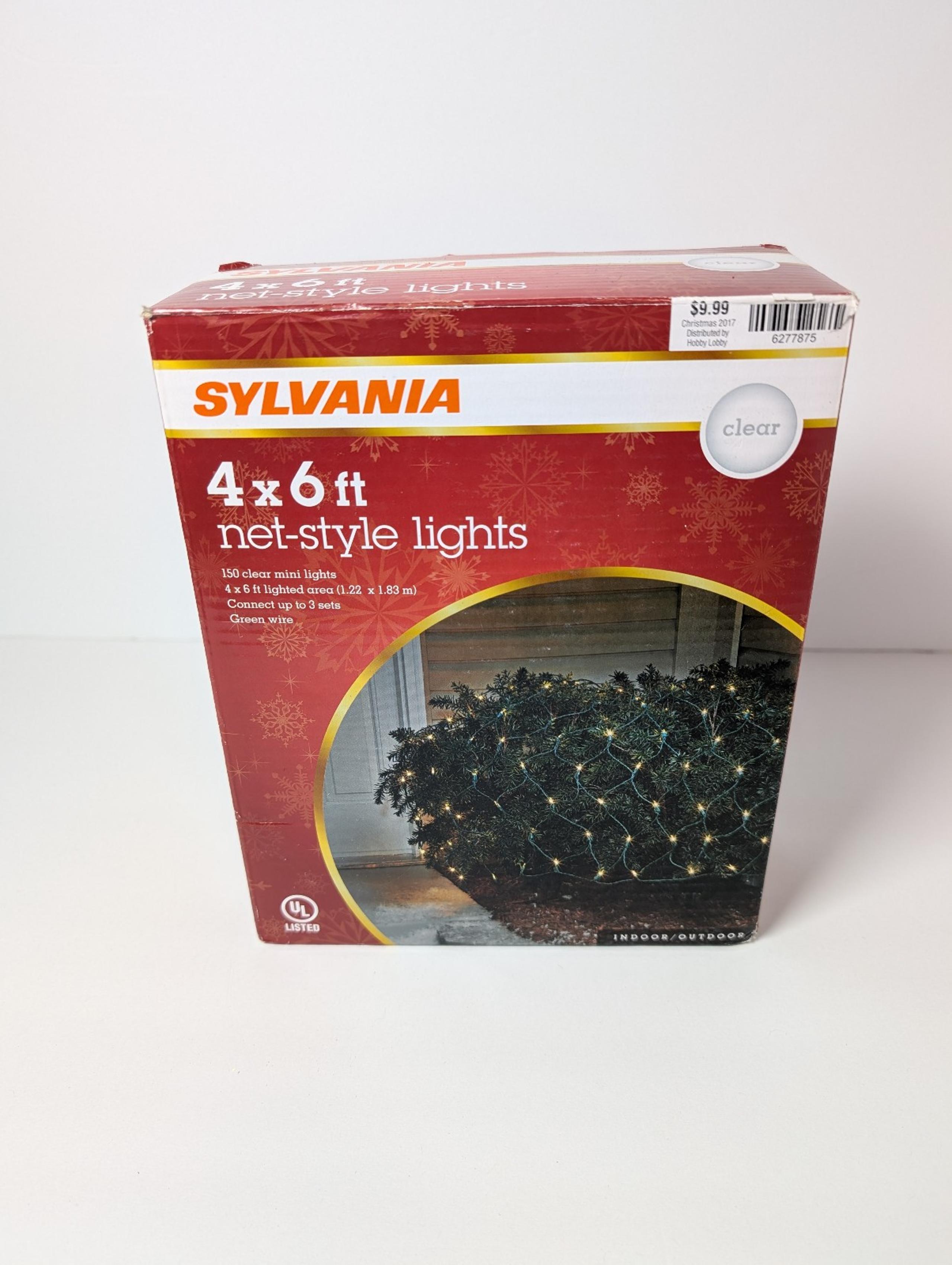 Sylvania 150-Count LED Christmas Lights 4ft x 6ft Net Style 3-Function