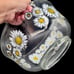 Vintage Mid Century Daisy Flowers Punch, Salad, Chips Glass Bowl