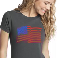 QUANTITY: 24 - CUSTOM DESIGNED FLAG - Women’s Slim Fit T Shirts Tops M