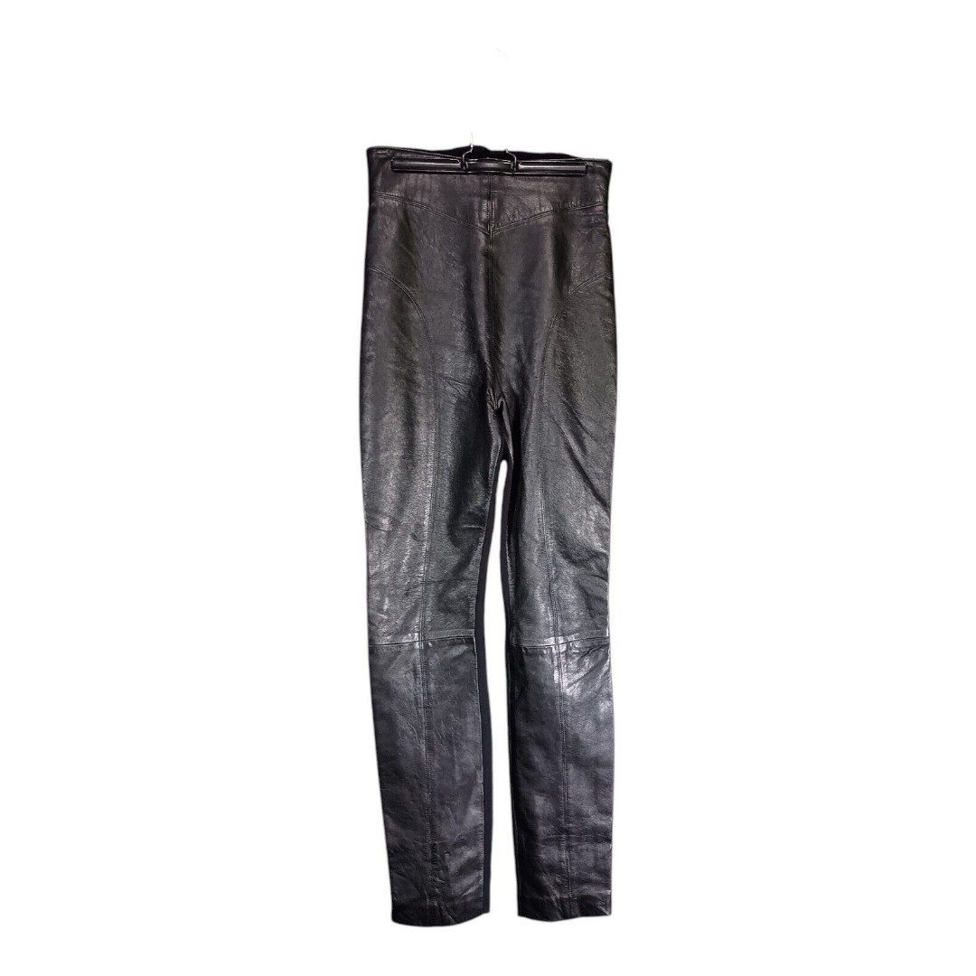Cache Leather Pants Straight High Rise Black Women's Medium
