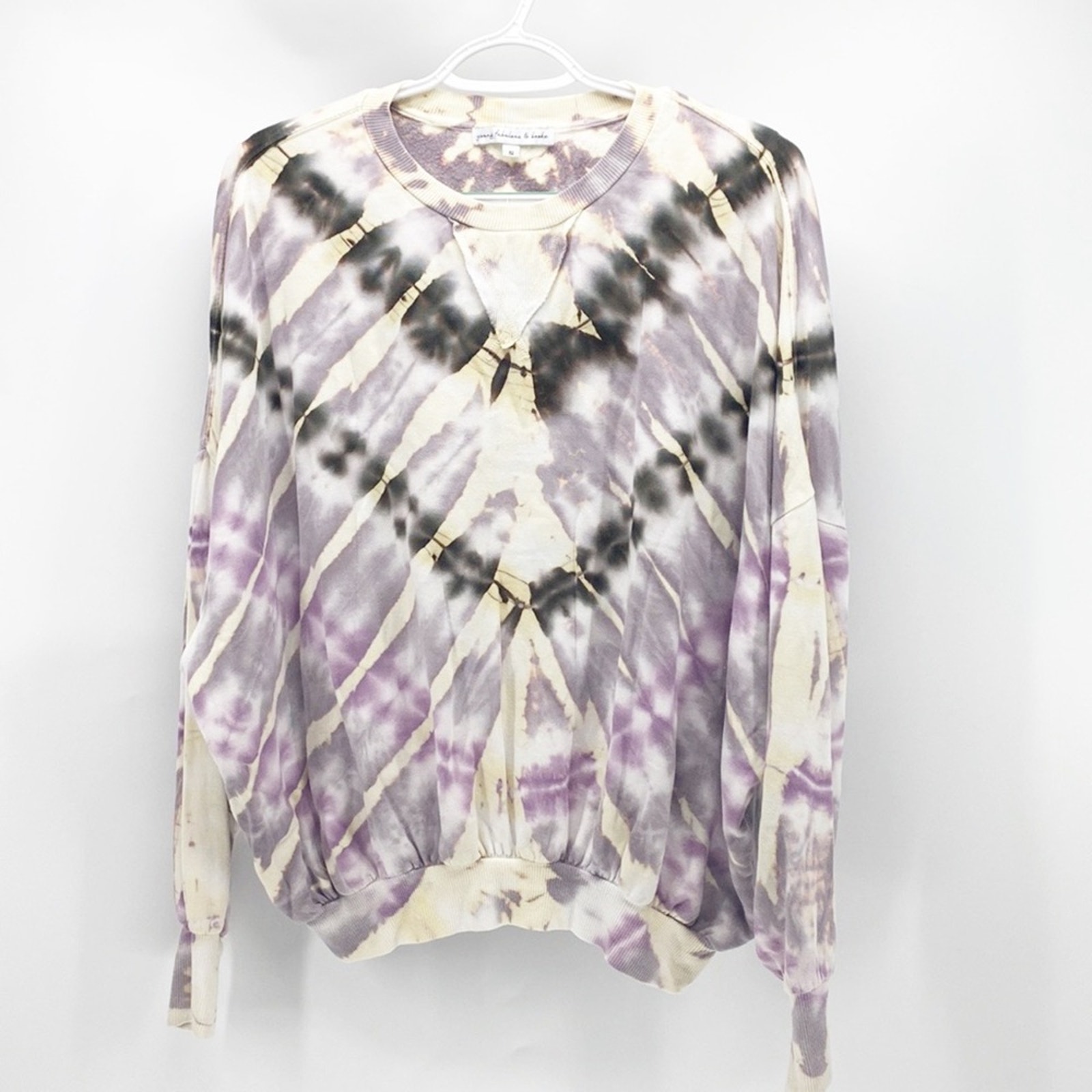 Young Fabulous & Broke Purple Tie Dye Dolman sleeve Soft Oversize Sweatshirt