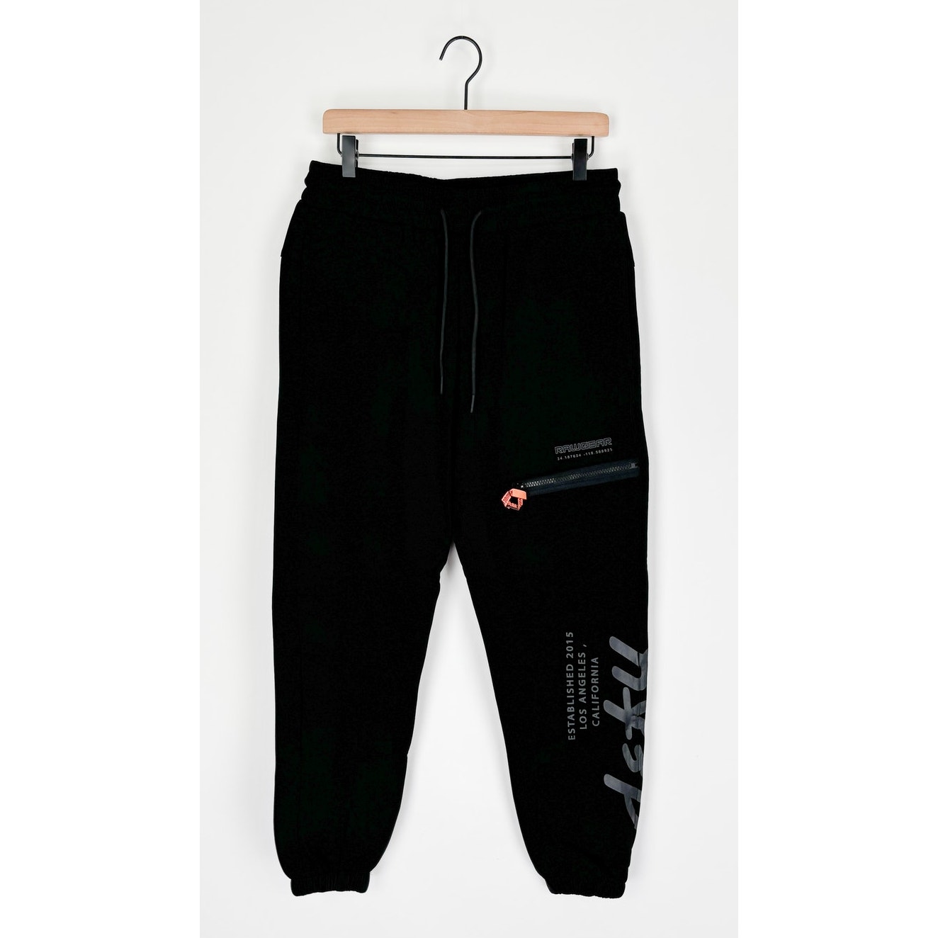 RawGear Front Zipper Pocket Jogger Pants RG219 Mens Size Large Black New