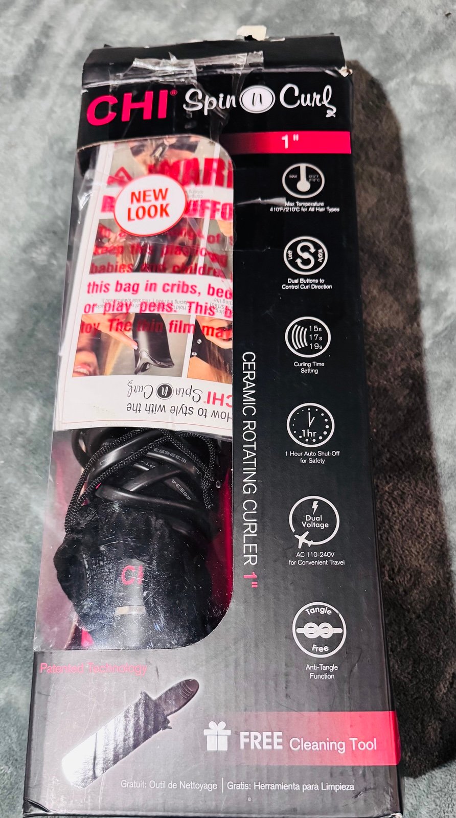 LIKE NEW CHI CURLING SPIN IRON IN BOX