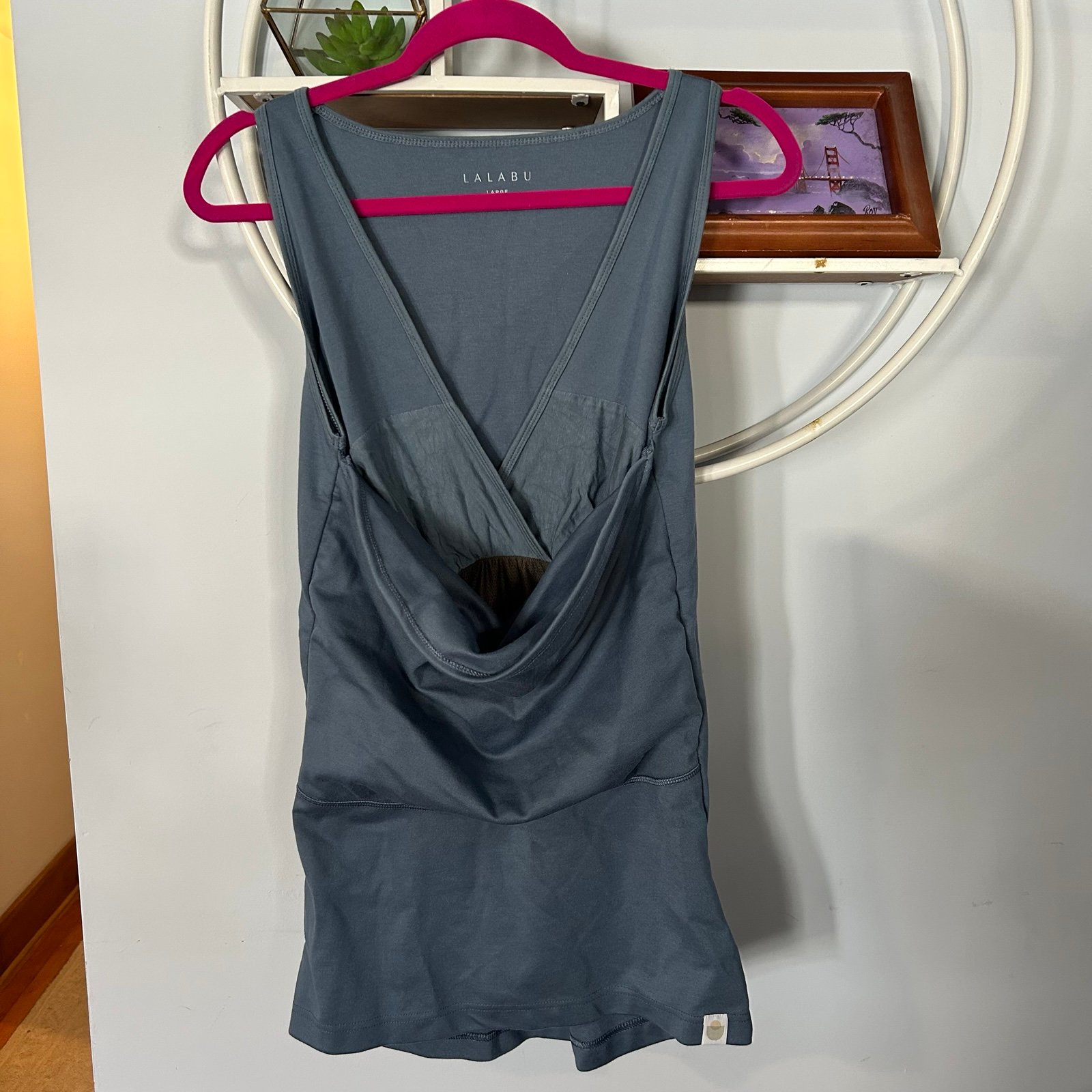 Lalabu Women’s Large L Blue Baby Wearing Soothe Sleeveless Tank Top