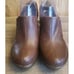 Born Famke Leather Ankle Booties Womens Size 8.5 Brown Double Zip