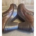 Born Famke Leather Ankle Booties Womens Size 8.5 Brown Double Zip