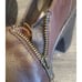 Born Famke Leather Ankle Booties Womens Size 8.5 Brown Double Zip