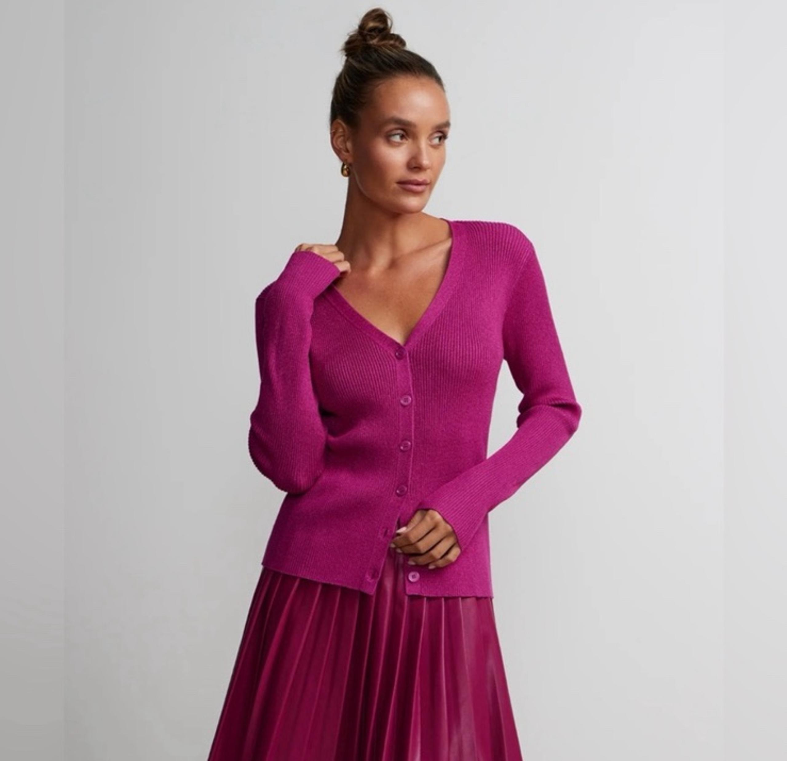NWT New York & Company Women's XXL Pink/Metallic Cardigan Sweater