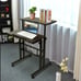 Mobile Stand up or sitting Desk on wheels, Computer Desk with Tilting Surface