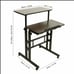 Mobile Stand up or sitting Desk on wheels, Computer Desk with Tilting Surface