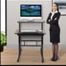Mobile Stand up or sitting Desk on wheels, Computer Desk with Tilting Surface