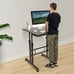 Mobile Stand up or sitting Desk on wheels, Computer Desk with Tilting Surface