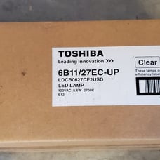 Toshiba 6B11/27EC-UP LED Bulbs Candelabra Clear Dimmable.