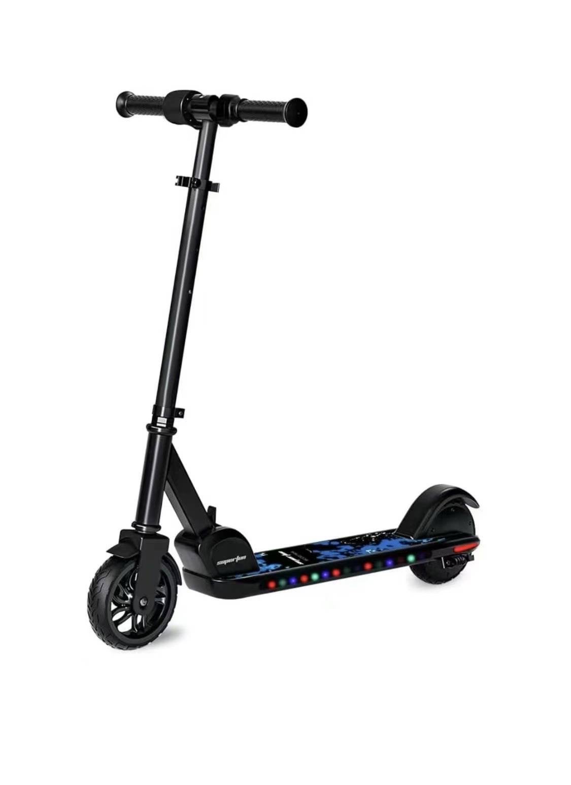 Electric Scooter for Kids Ages 6 and Up Featuring LED Light Up Front Wheel, 7.5