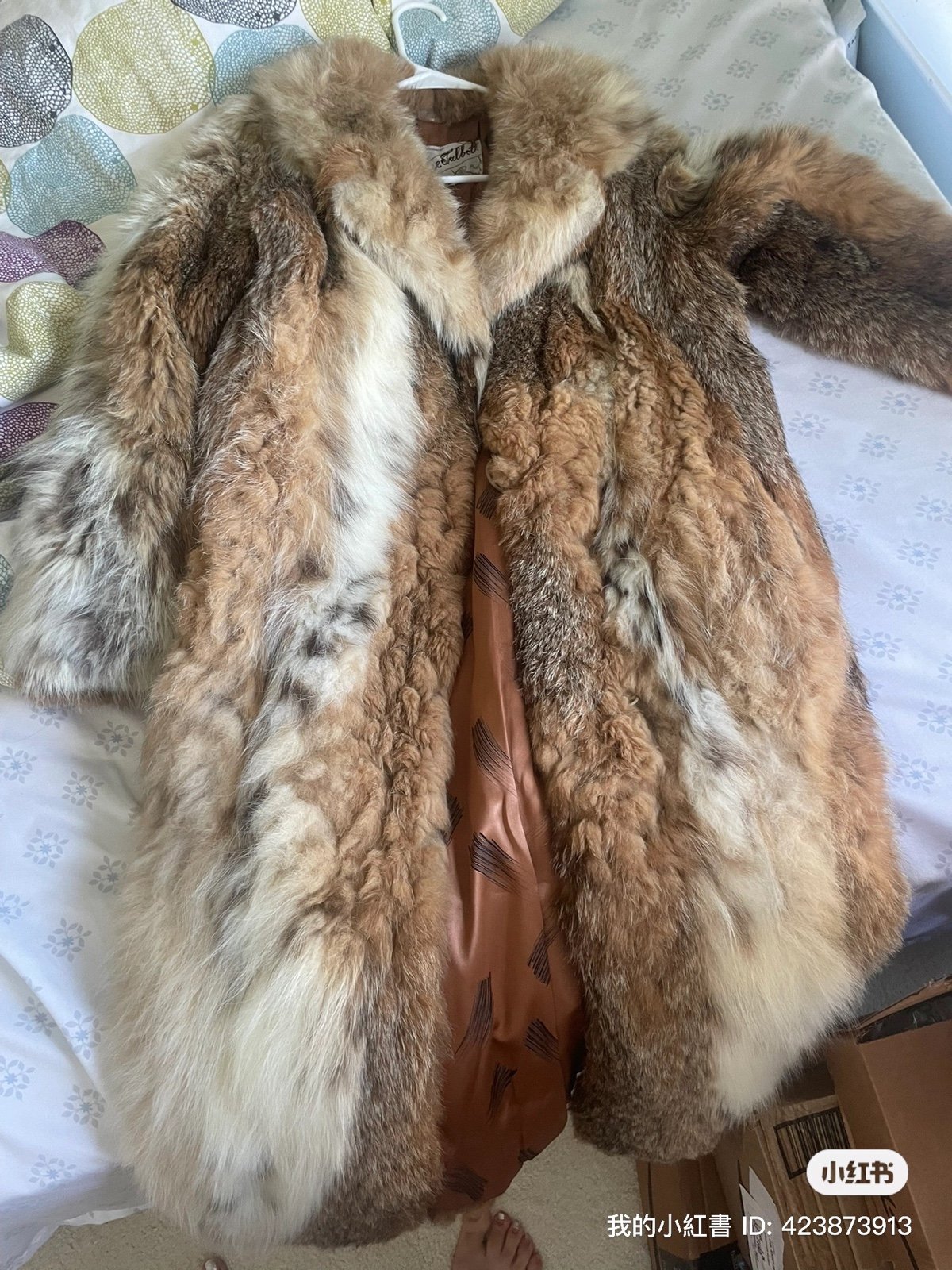 Fur Coat vintage lynx coat full length great condition spotted fur cat jacket