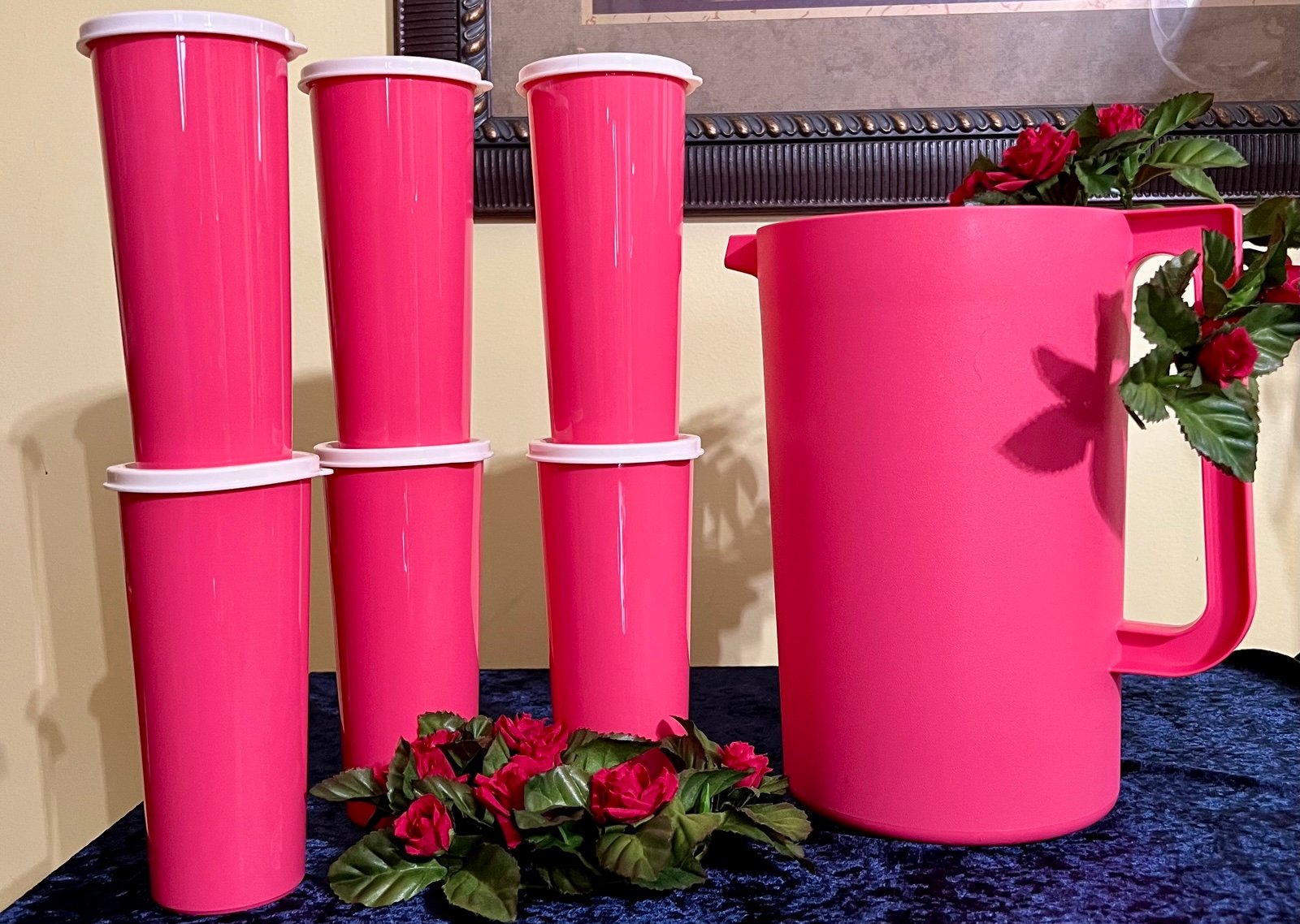 New Tupperware One Gallon Pitcher with Tumblers