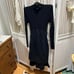 Ribbed Knit Black Dress with Belt
