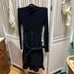 Ribbed Knit Black Dress with Belt