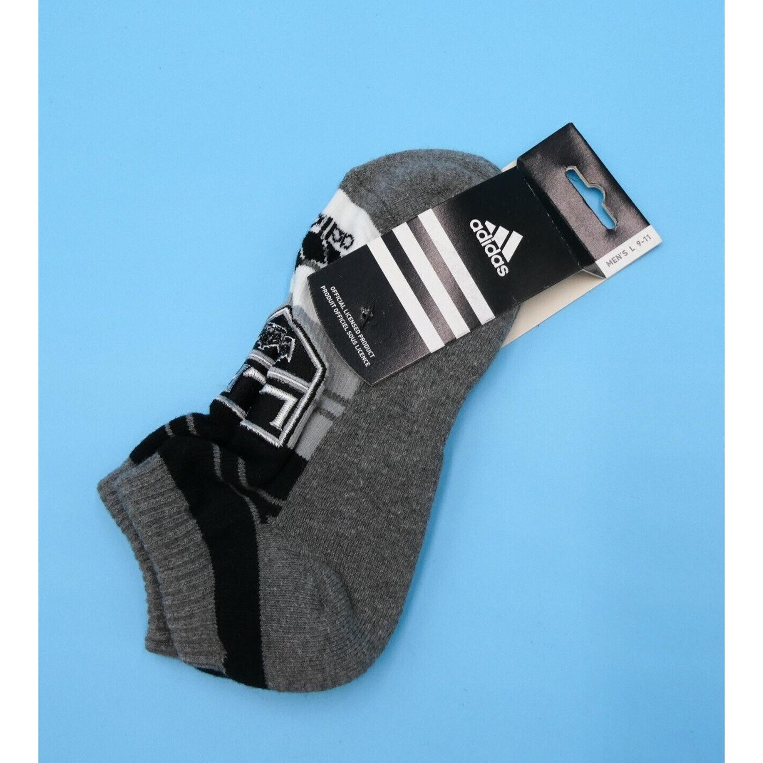 LA Kings Ankle Socks Mens Large Sz 9 - 11 Adidas Gray Hockey NHL Mid Y2K Sports