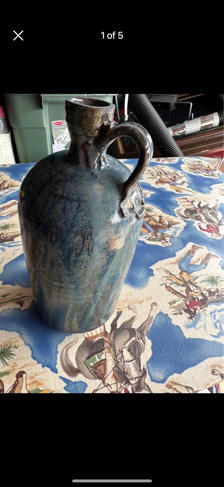 vintage Stoneware Bottle Jar/ Vase Decor