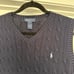 Navy Blue Women’s Polo by Ralph Lauren Medium Cotton Cable Knit Sweater Vest