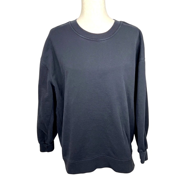 LULULEMON Perfectly Oversize Crew Sweatshirt Washed Black Sz 6 EUC