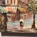 Vintage oil painting on canvas Paris street view, Unframed, Unsigned