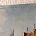 Vintage oil painting on canvas Paris street view, Unframed, Unsigned