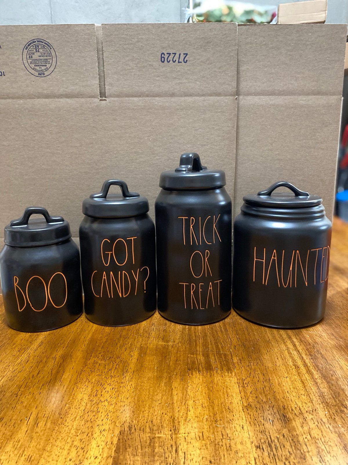 Rae Dunn Halloween canister set