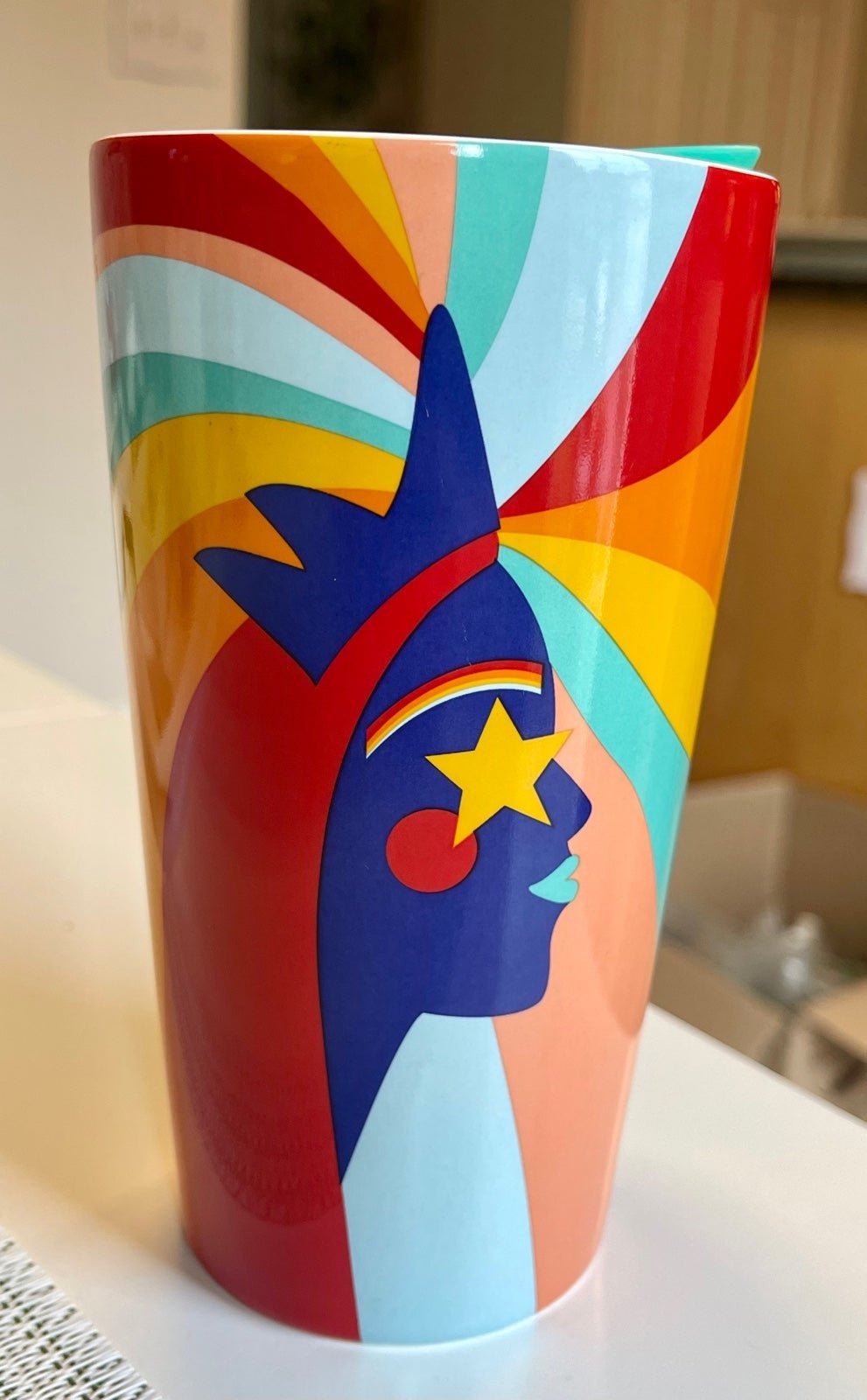 RARE Starbucks 2020 Rainbow Summer Siren 12oz Ceramic Tumbler