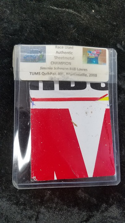 2008 Tums Quikpak 400 Jimmie Johnson Champion Race Used Sheetmetal #48 Lowes