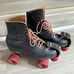 Vintage Jogger Riedell 120 Black Leather Roller Skates US Size 9 VTG