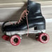 Vintage Jogger Riedell 120 Black Leather Roller Skates US Size 9 VTG
