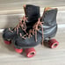 Vintage Jogger Riedell 120 Black Leather Roller Skates US Size 9 VTG