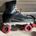 Vintage Jogger Riedell 120 Black Leather Roller Skates US Size 9 VTG