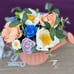 Pink Spring Watering Can Sola Wood Floral Arrangement