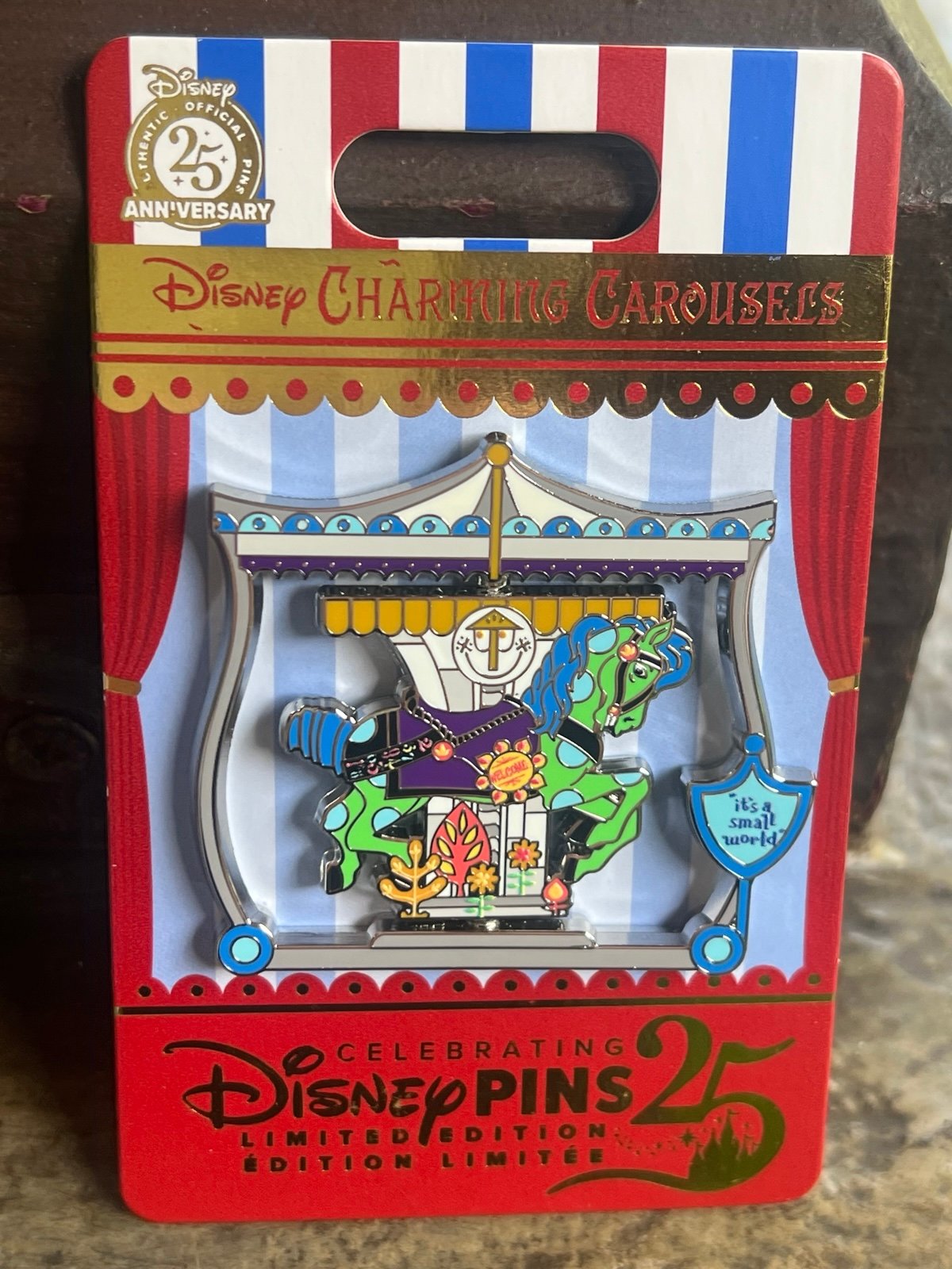 Disney Parks Charming Carousels Small World Pin LE
