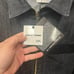 Homme and femme black denim jacket new XXL