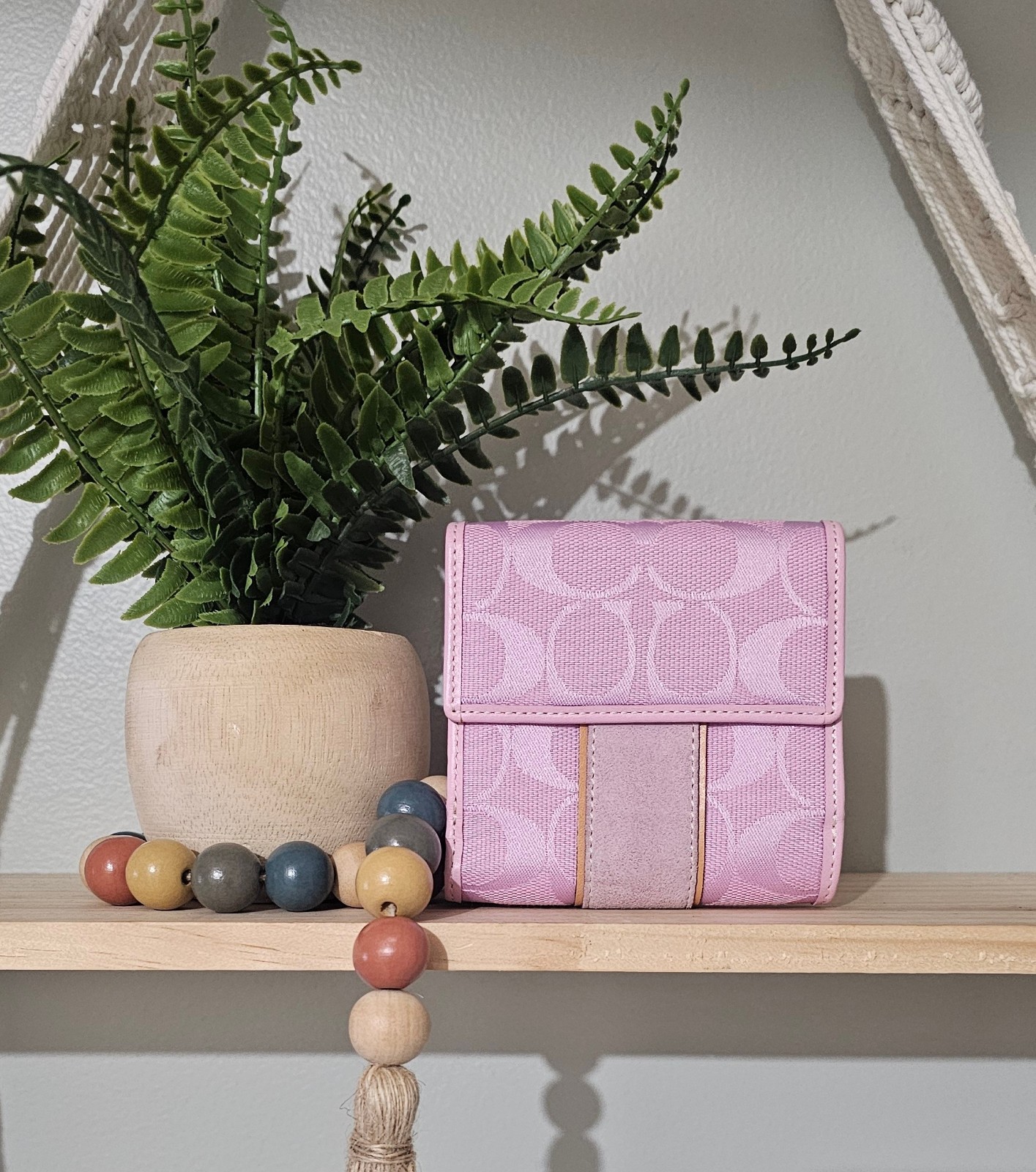 Vintage Coach Hamptons Signature Collection Wallet 6056 ( Pink / Lilac )